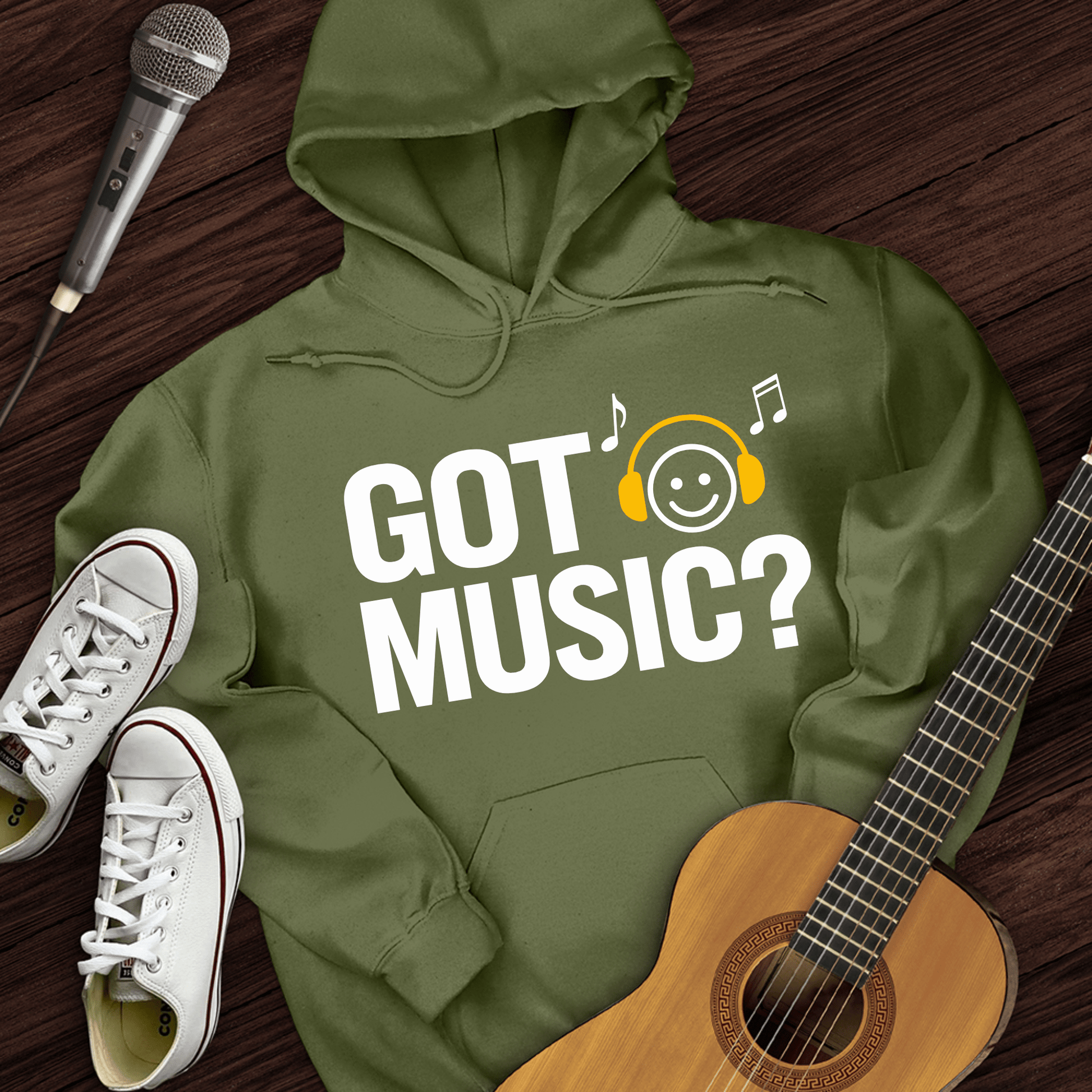 Printify Hoodie Military Green / S Got Music Hoodie