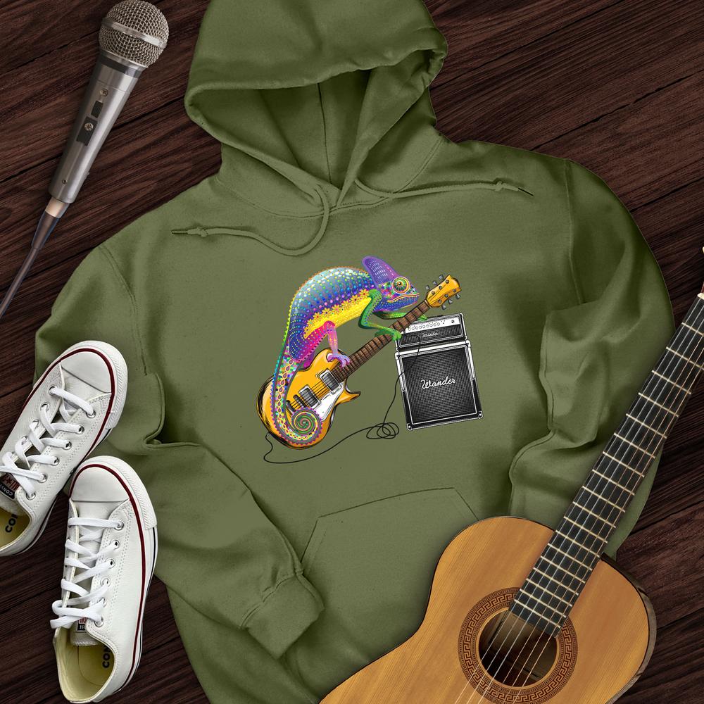 Printify Hoodie Military Green / S Guitar Lizard Hoodie