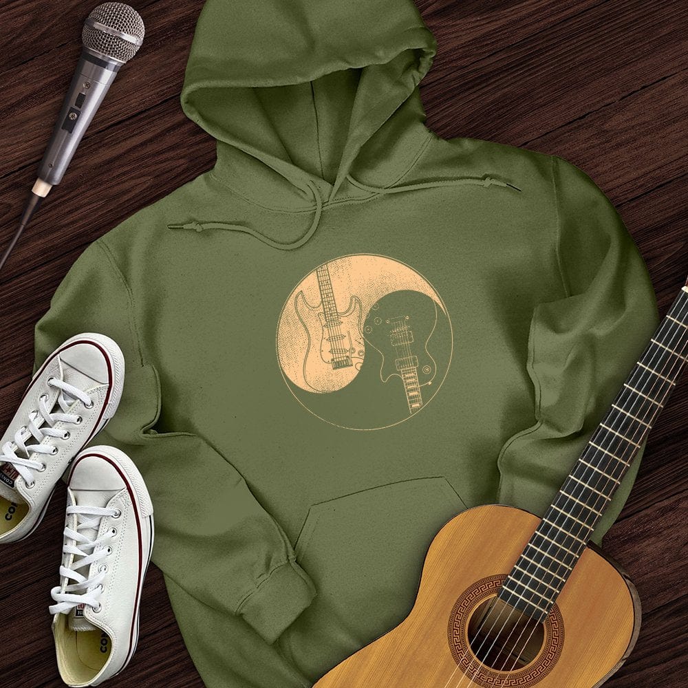 Printify Hoodie Military Green / S Guitars Yin Yang Hoodie