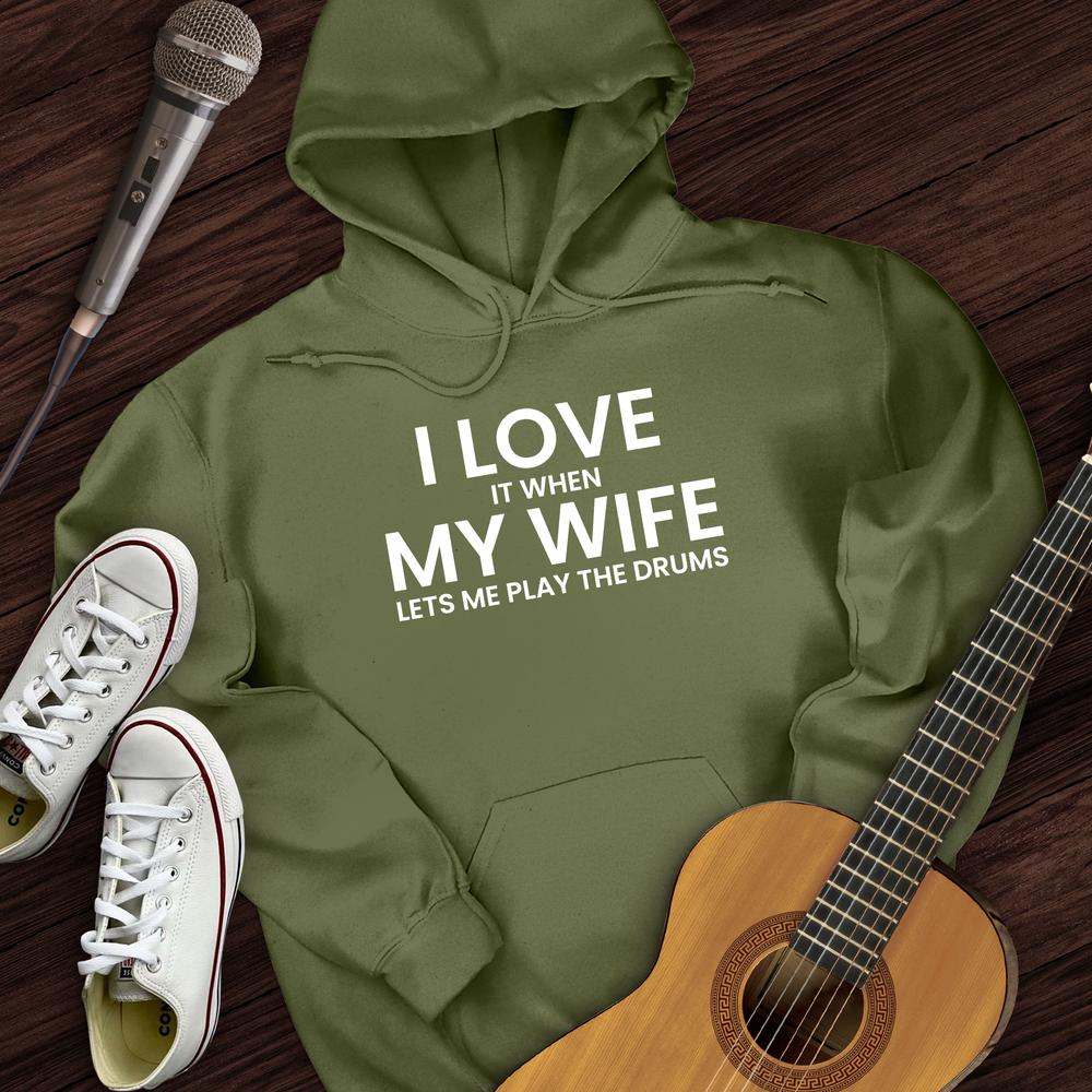 Printify Hoodie Military Green / S I Love When My Wife Hoodie