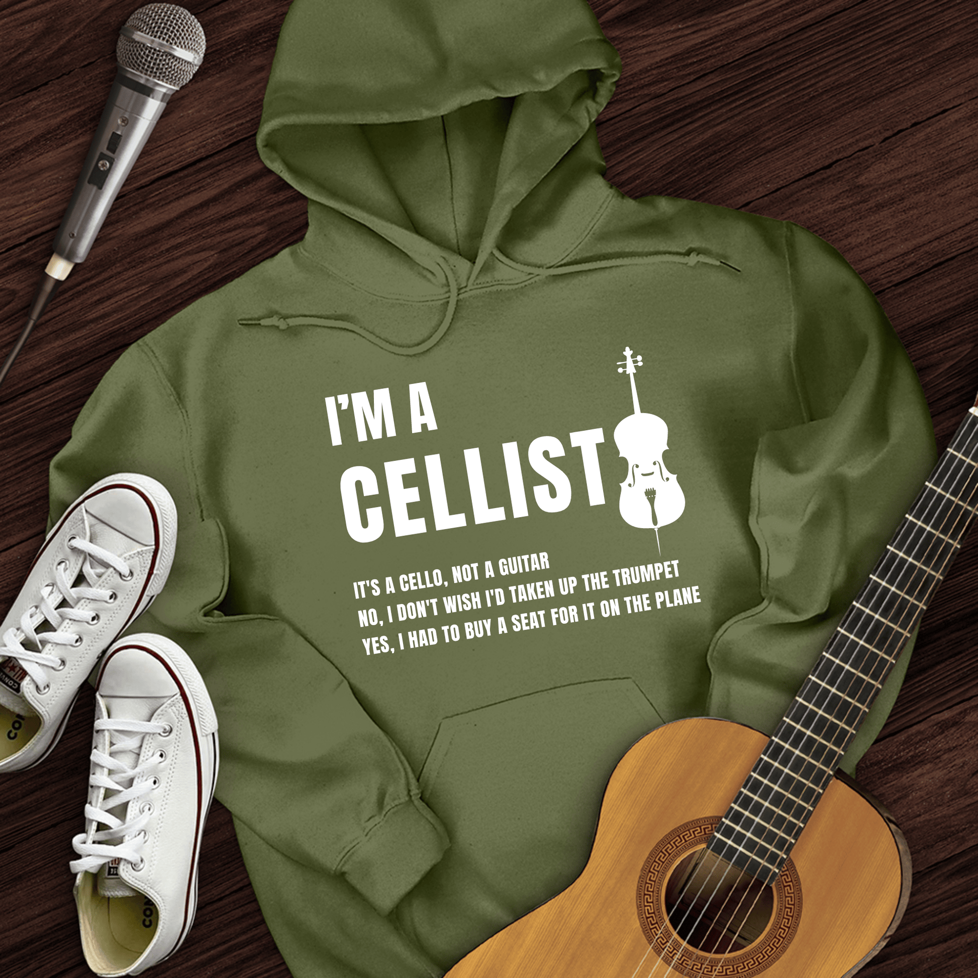 Printify Hoodie Military Green / S I'm A Cellist Hoodie