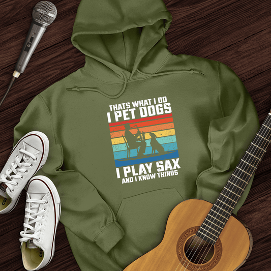 Printify Hoodie Military Green / S I Pet Dogs With Sax Hoodie