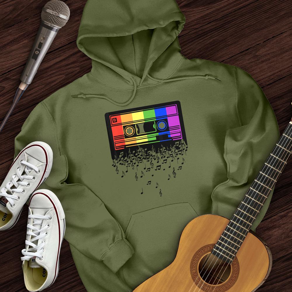 Printify Hoodie Military Green / S Melting Cassette Tape Hoodie