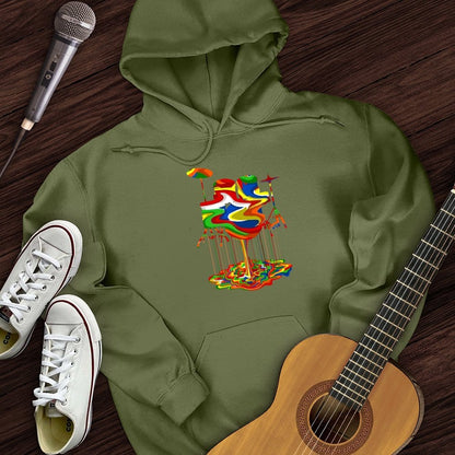 Printify Hoodie Military Green / S Melting Drums Hoodie