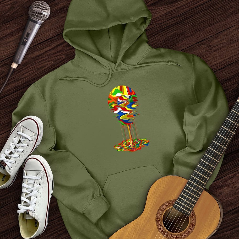 Printify Hoodie Military Green / S Melting Rainbow Vinyl Hoodie