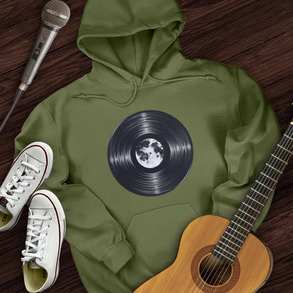 Printify Hoodie Military Green / S Moon Vinyl Hoodie