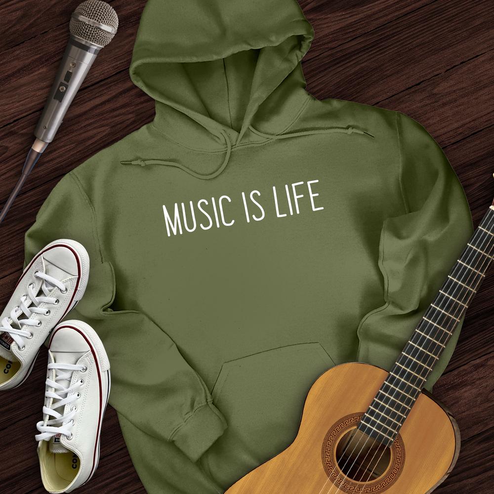 Printify Hoodie Military Green / S Music Is Life Hoodie