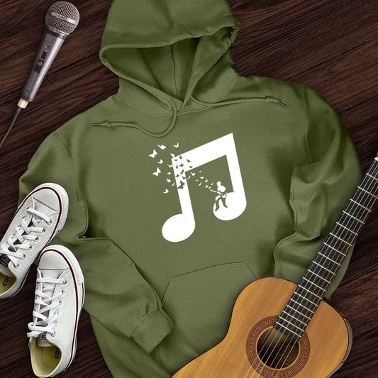 Printify Hoodie Military Green / S Musical Butterfly Guitar Hoodie