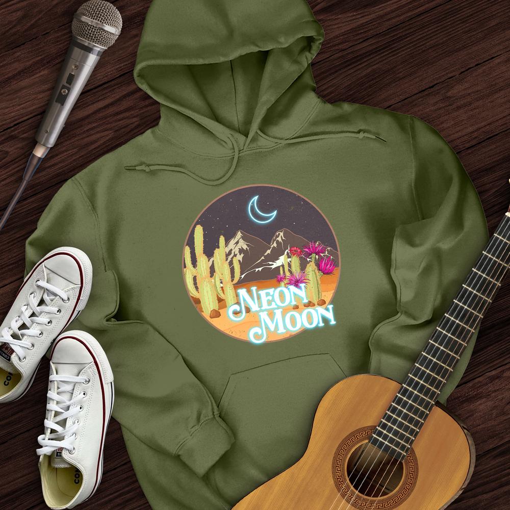 Printify Hoodie Military Green / S Neon Moon Hoodie