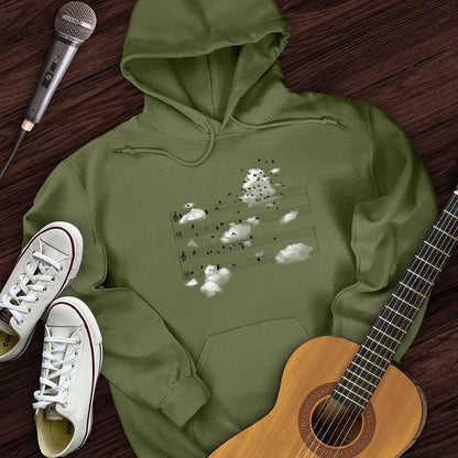Printify Hoodie Military Green / S Notes on a Wire Hoodie