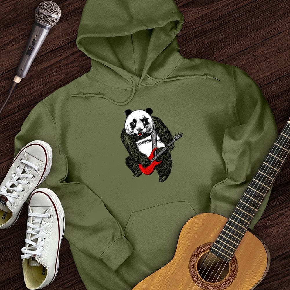 Printify Hoodie Military Green / S Panda Guitar Hoodie