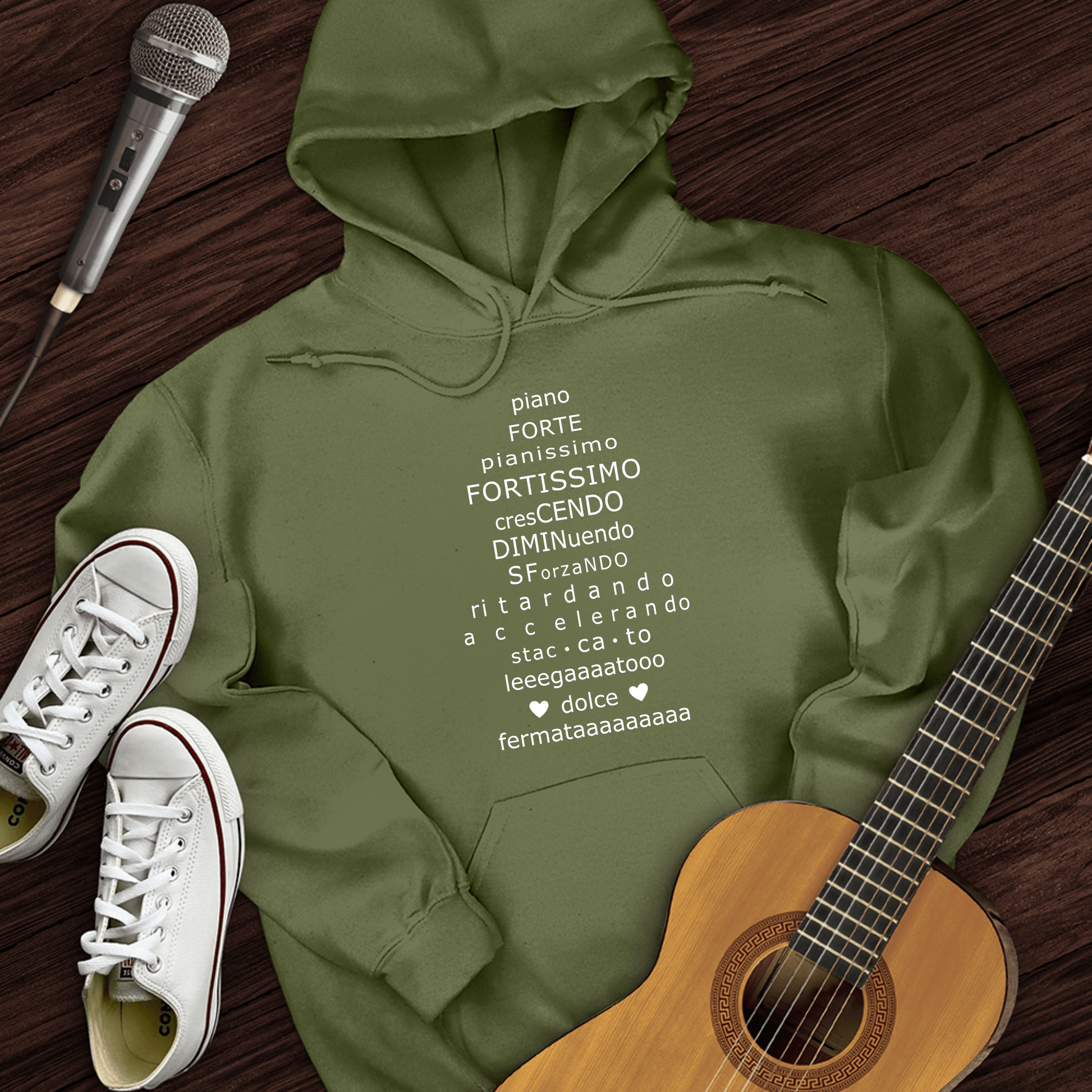 Printify Hoodie Military Green / S Piano Forte Hoodie