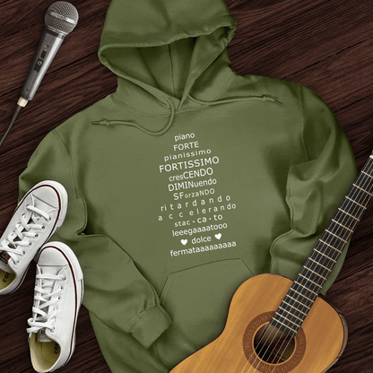 Printify Hoodie Military Green / S Piano Forte Hoodie