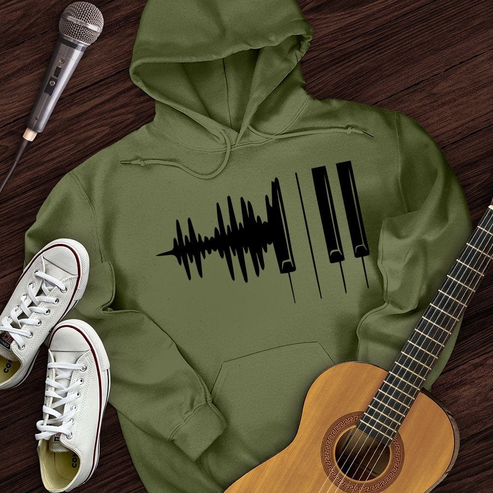 Printify Hoodie Military Green / S Piano Hoodie