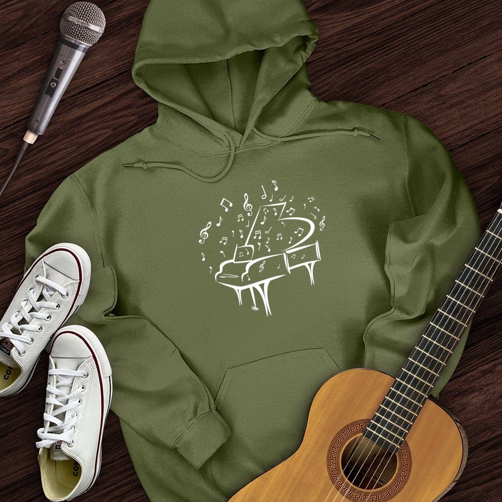 Printify Hoodie Military Green / S Piano Made Of Notes Hoodie