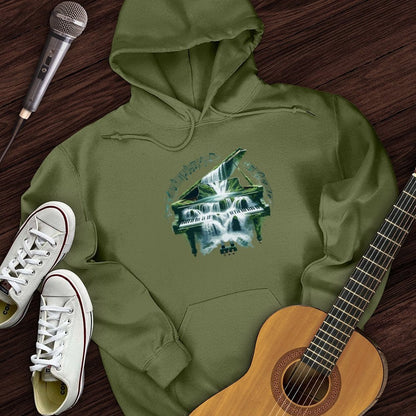 Printify Hoodie Military Green / S Piano Waterfall Hoodie