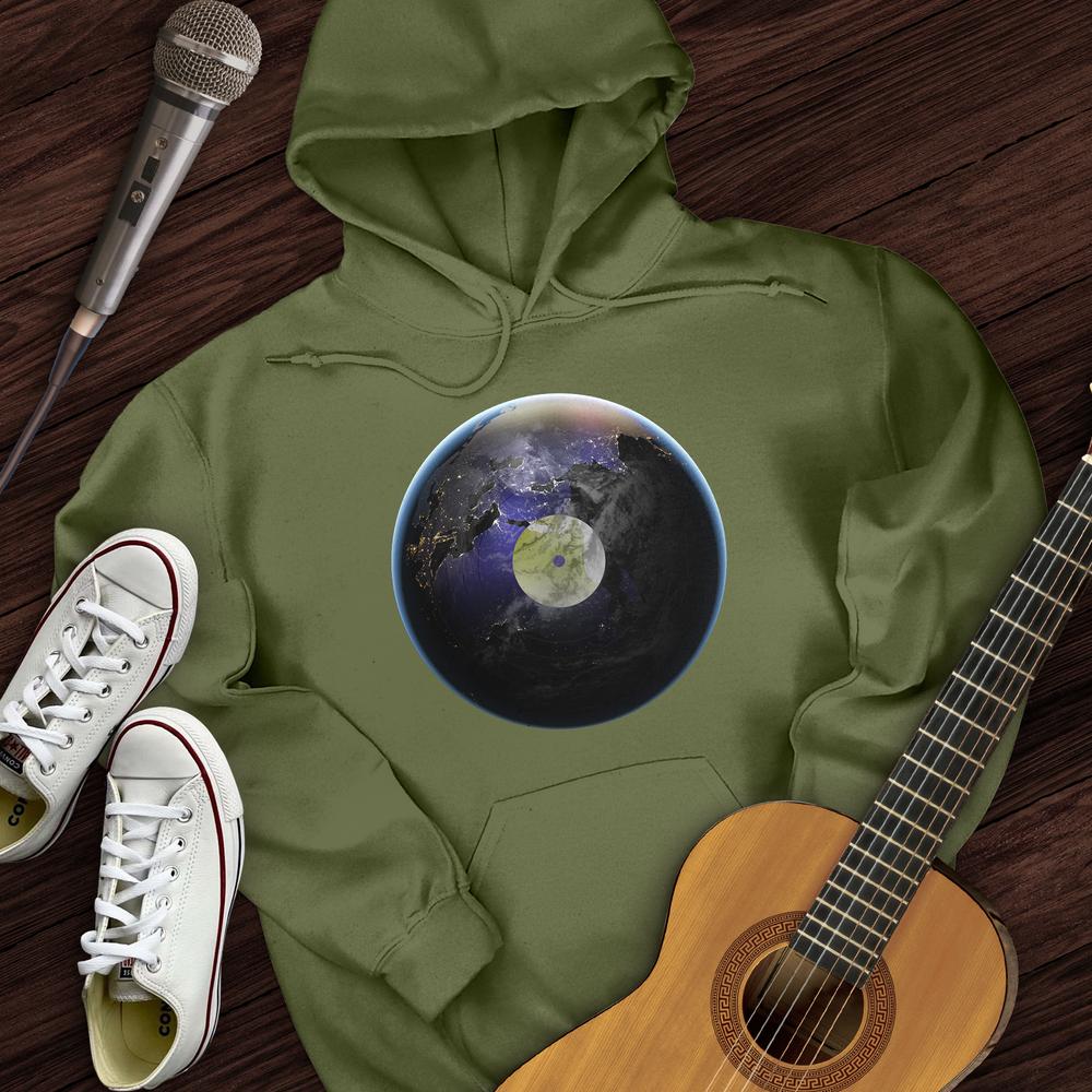 Printify Hoodie Military Green / S Planet Record Hoodie