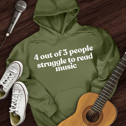 Printify Hoodie Military Green / S Reading Music Hard Hoodie