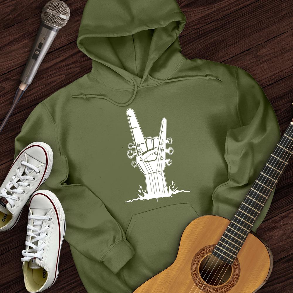 Printify Hoodie Military Green / S Rock on Guitar Hoodie