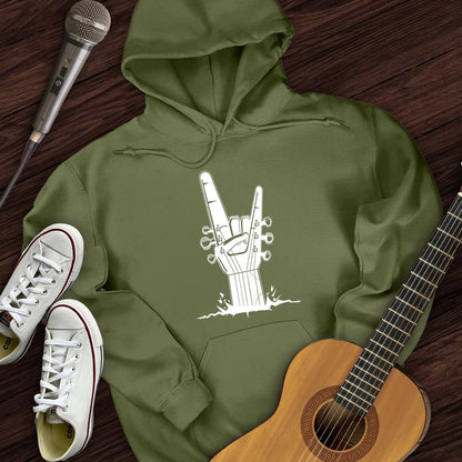 Printify Hoodie Military Green / S Rock on Guitar Hoodie