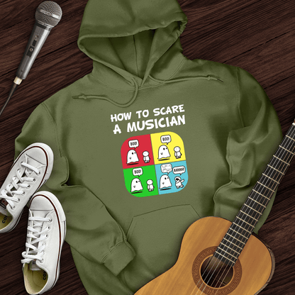 Printify Hoodie Military Green / S Scare A Musician Hoodie