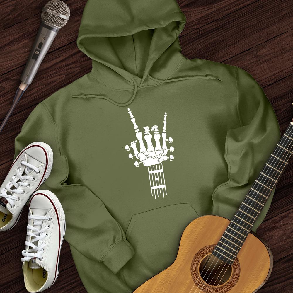 Printify Hoodie Military Green / S Skeleton Guitar Hoodie