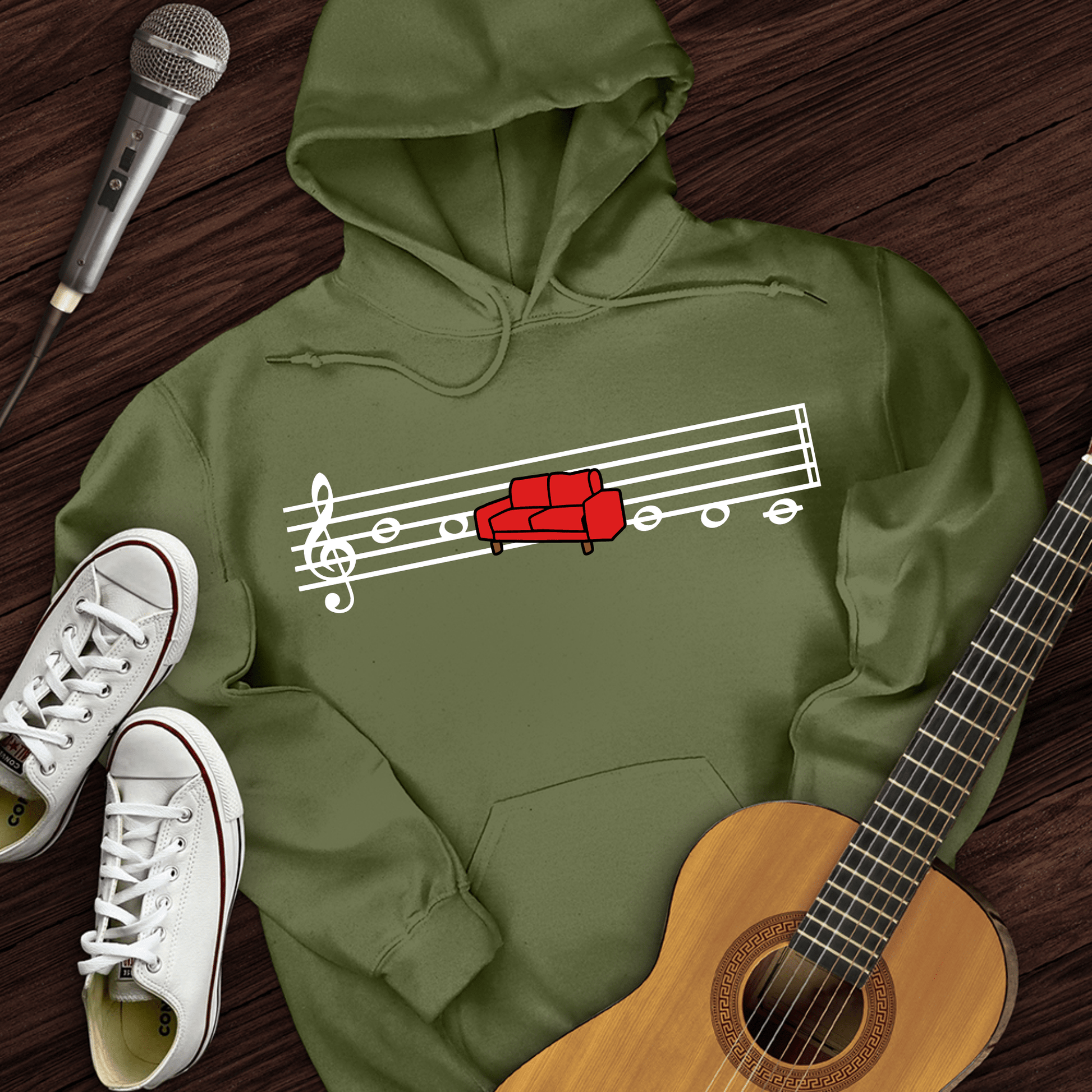 Printify Hoodie Military Green / S Sofa Mi Re Do Hoodie