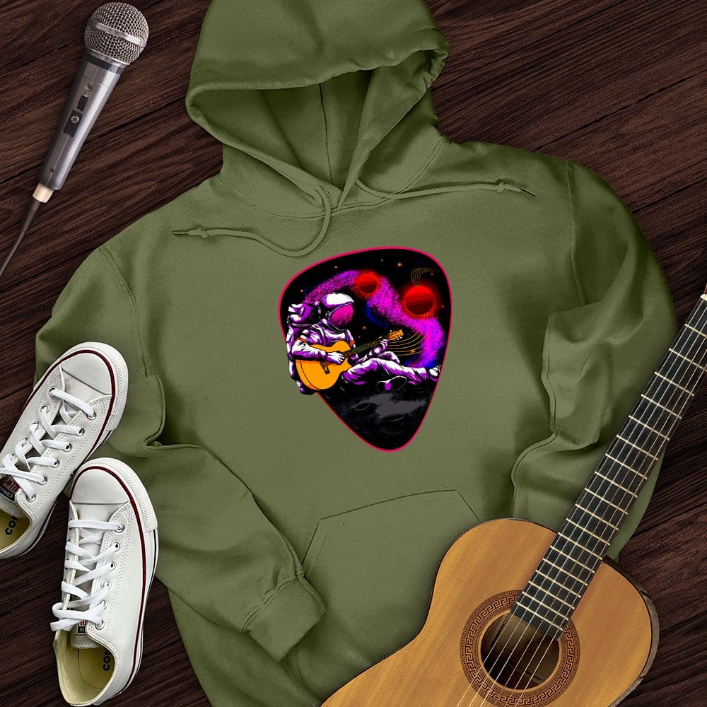 Printify Hoodie Military Green / S Space Guitar Plectrum Hoodie