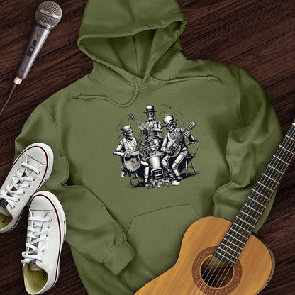 Printify Hoodie Military Green / S Steampunk Skeleton Band Hoodie
