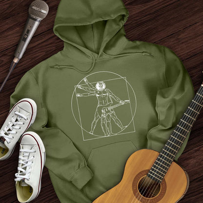 Printify Hoodie Military Green / S Vitruvian Rocker Hoodie