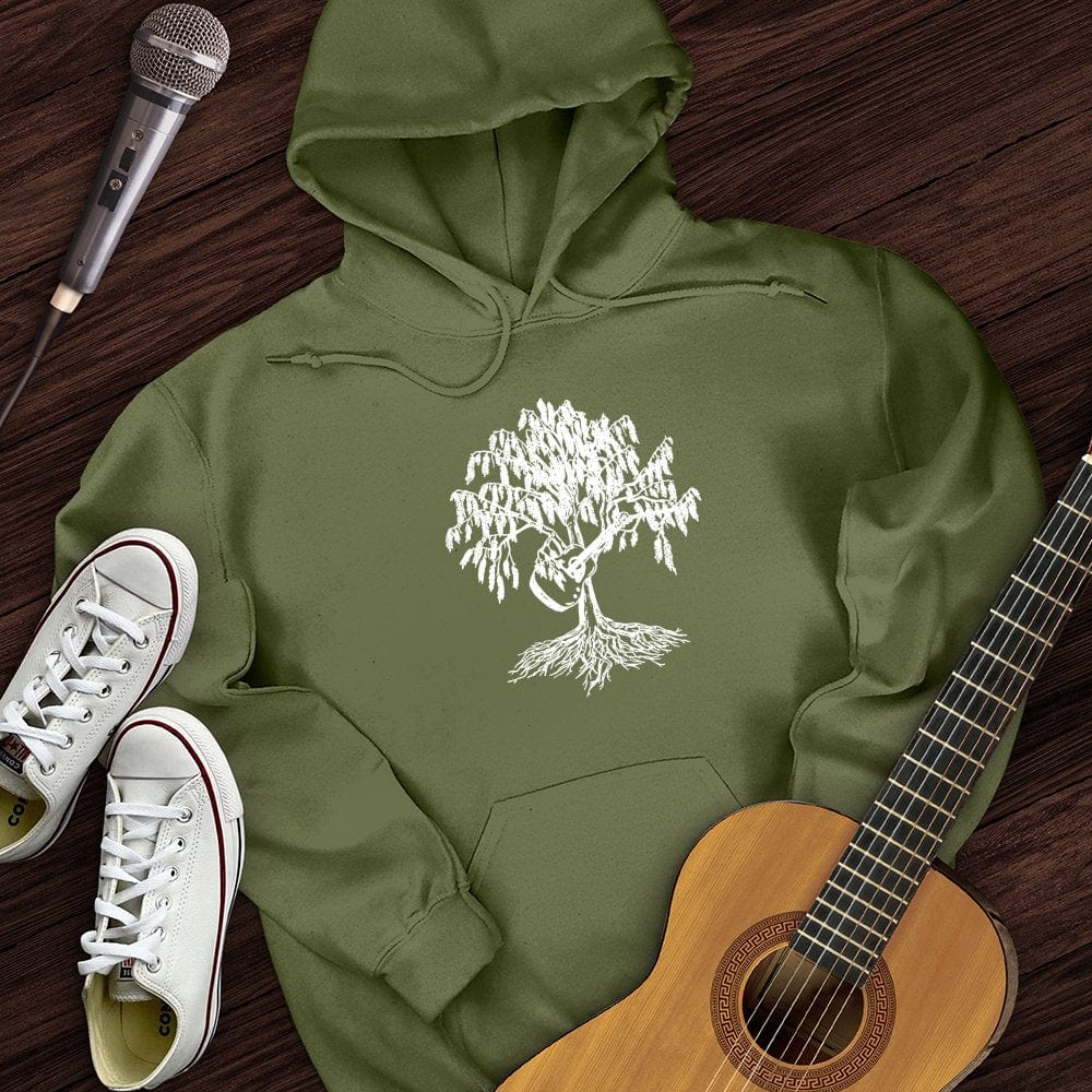 Printify Hoodie Military Green / S Weeping Willow Guitar Hoodie