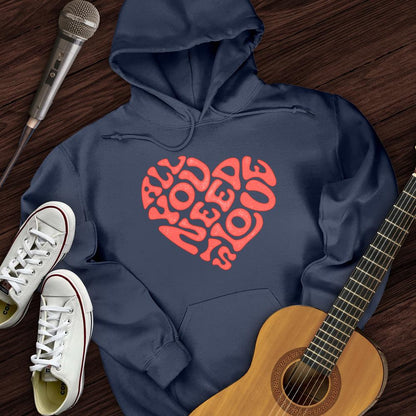 Printify Hoodie Navy / S All You Need Is Love Hoodie