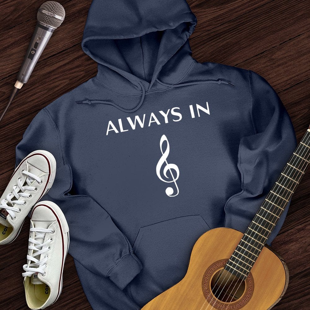 Printify Hoodie Navy / S Always In Music Hoodie