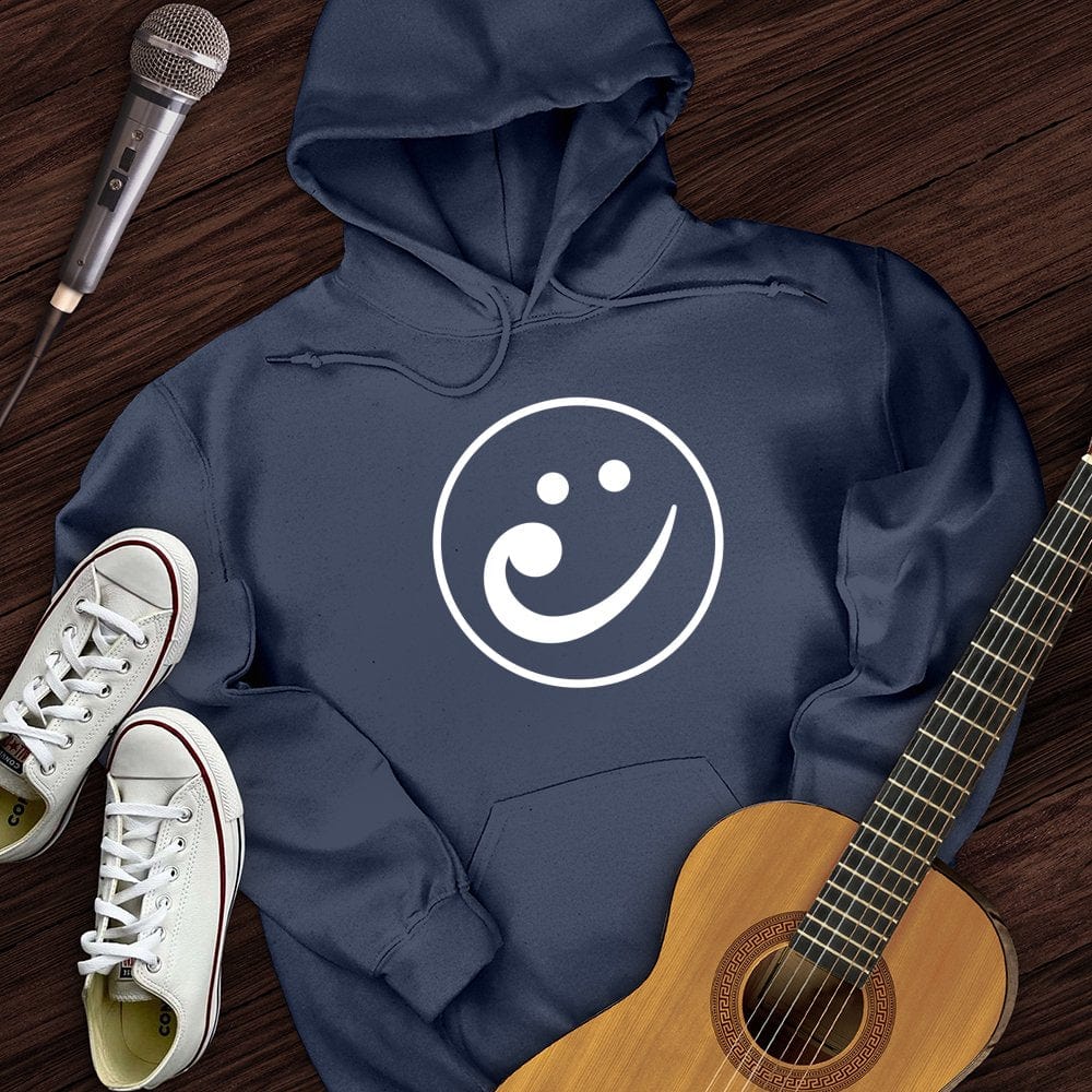 Printify Hoodie Navy / S Bass Face Hoodie