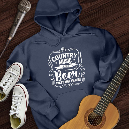 Printify Hoodie Navy / S Beer and Country Hoodie