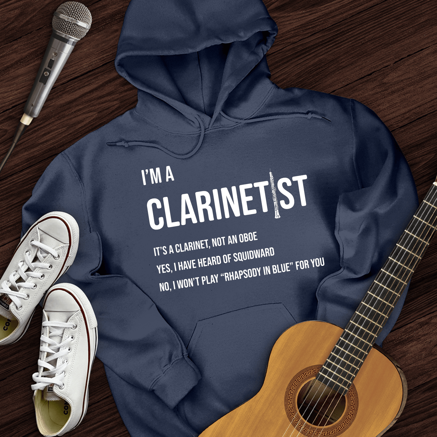 Printify Hoodie Navy / S Clarinetist Hoodie