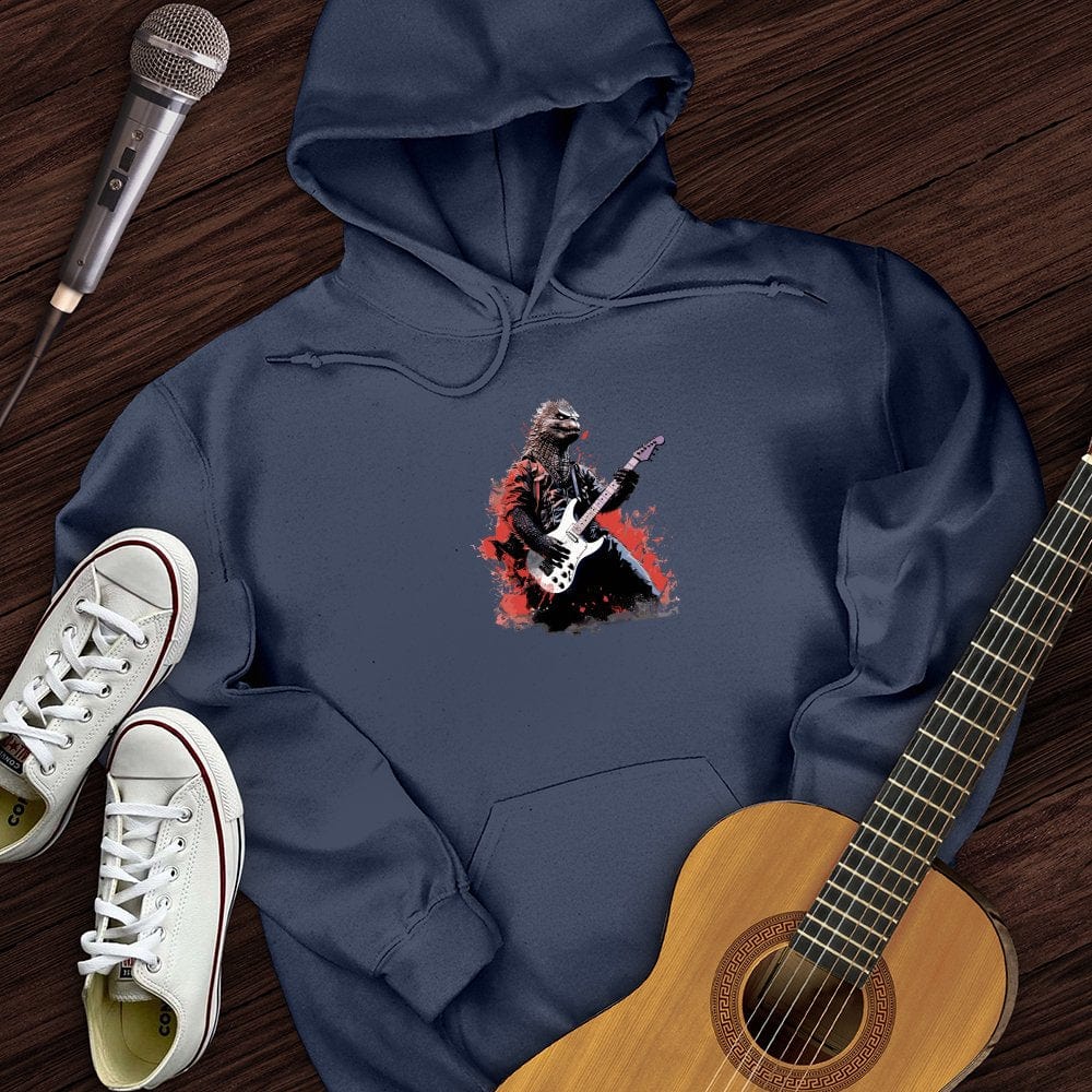 Printify Hoodie Navy / S Dino Lead Guitarist Hoodie