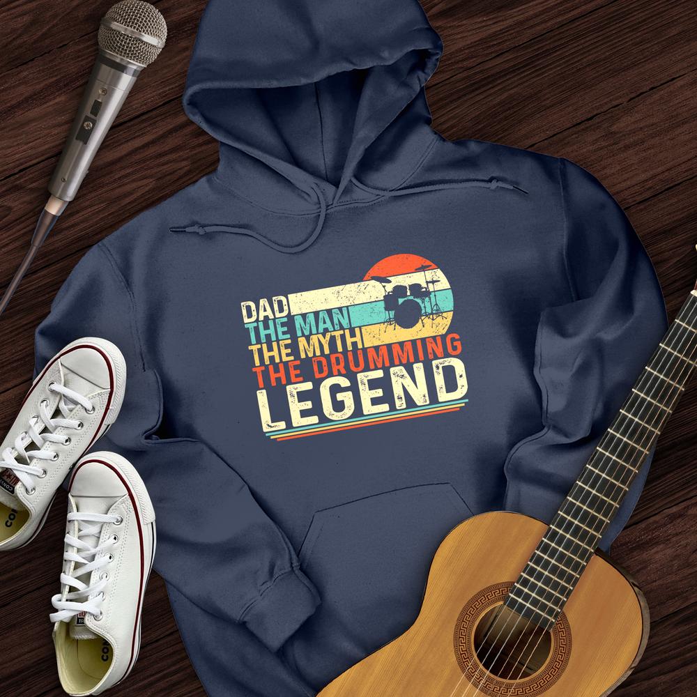 Printify Hoodie Navy / S Drummer Legend Dad  Hoodie