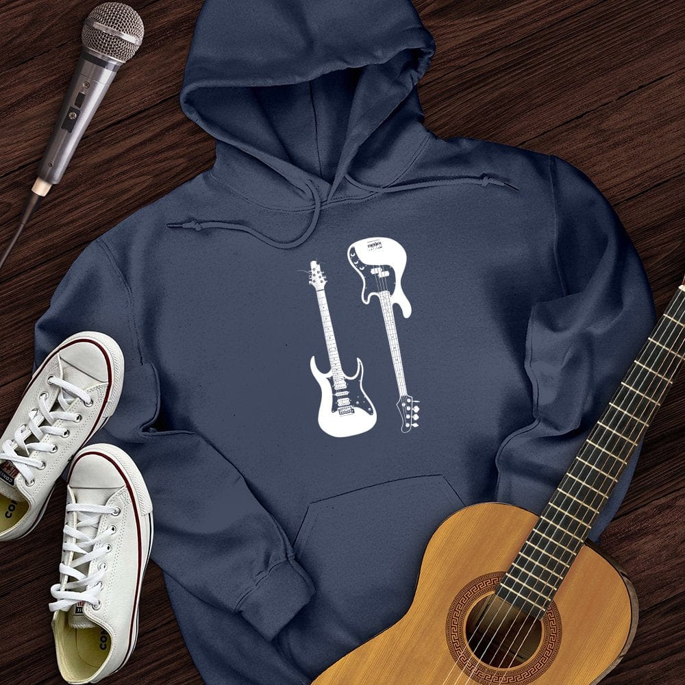 Printify Hoodie Navy / S Electric and Bass Guitar Hoodie