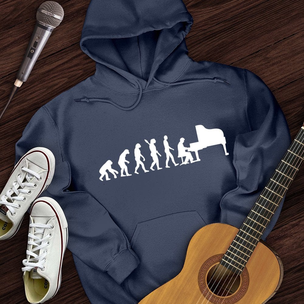 Printify Hoodie Navy / S Evolution Of Pianist Hoodie