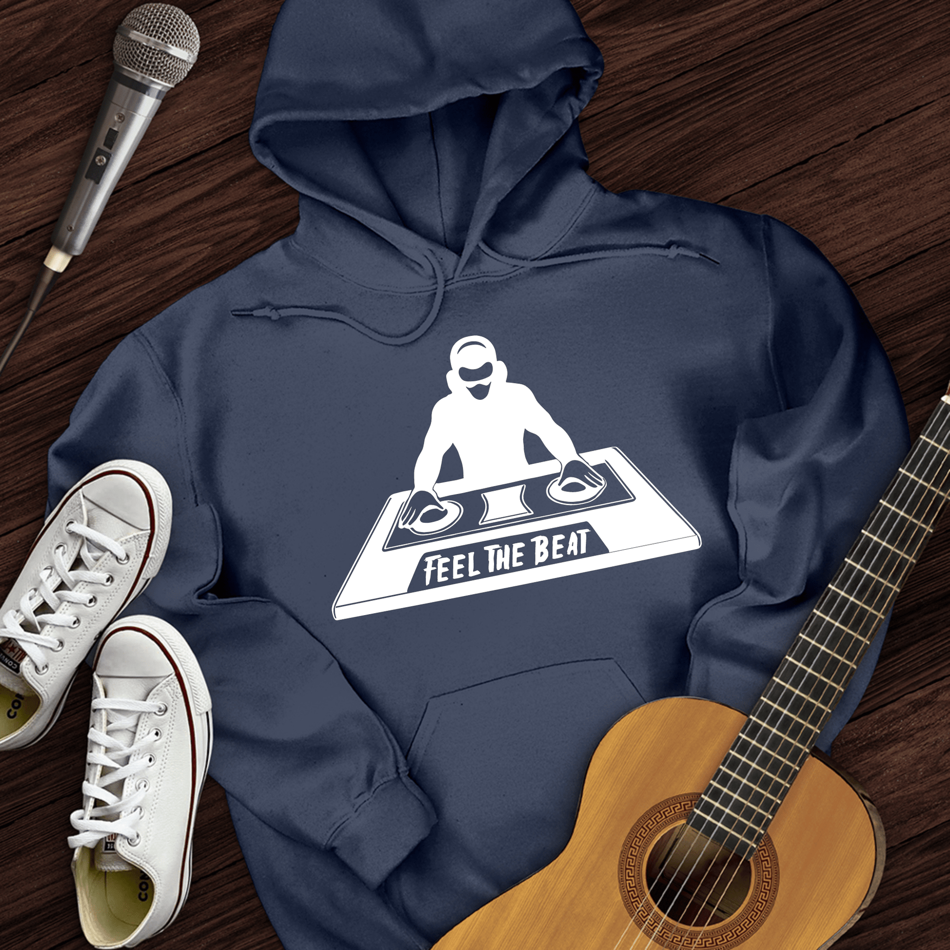 Printify Hoodie Navy / S Feel The Beat Hoodie