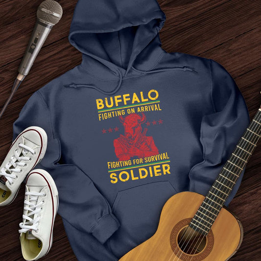 Printify Hoodie Navy / S Fighting Buffalo Hoodie