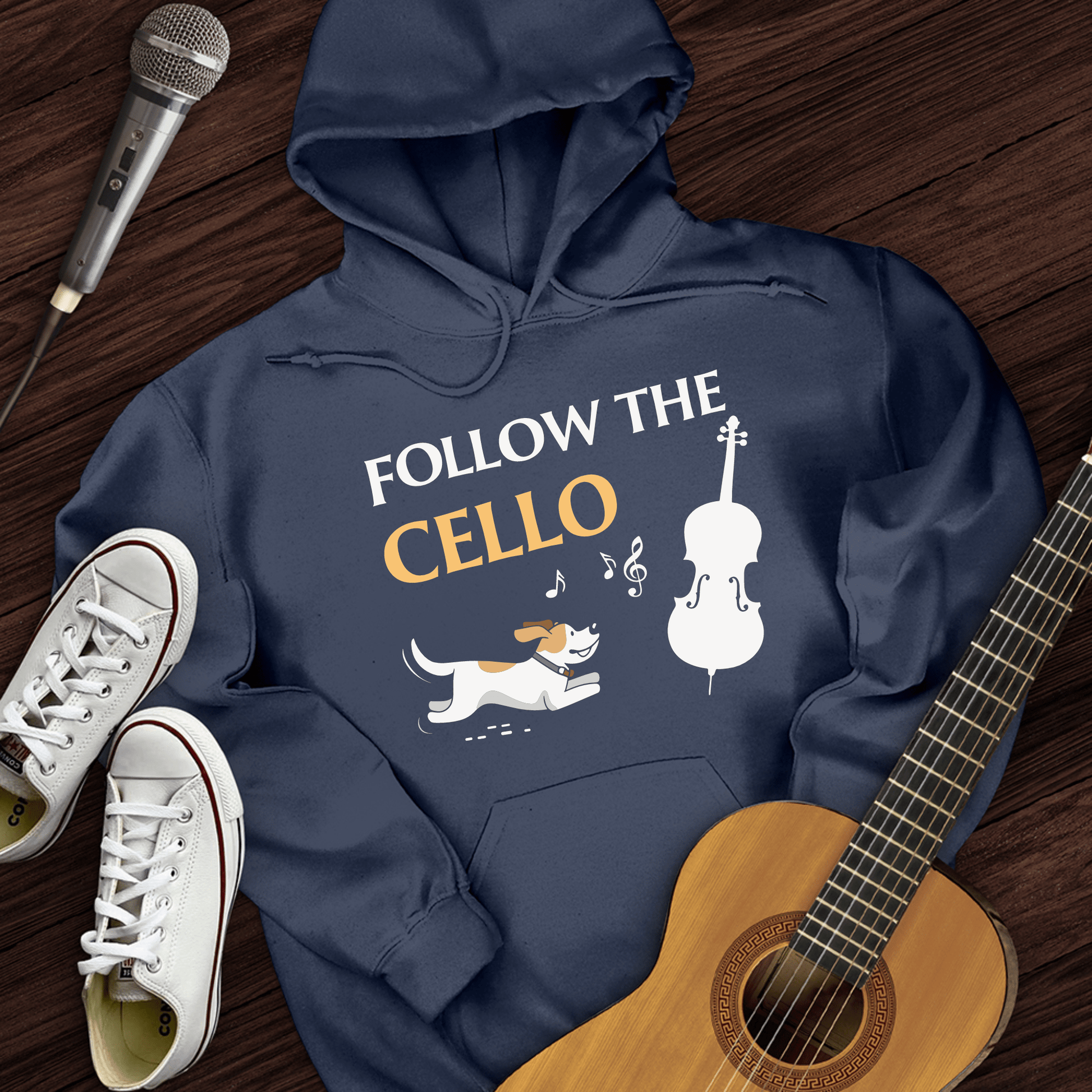 Printify Hoodie Navy / S Follow The Cello Hoodie