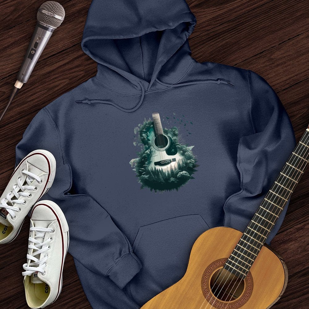 Printify Hoodie Navy / S Guitar Nature Hoodie