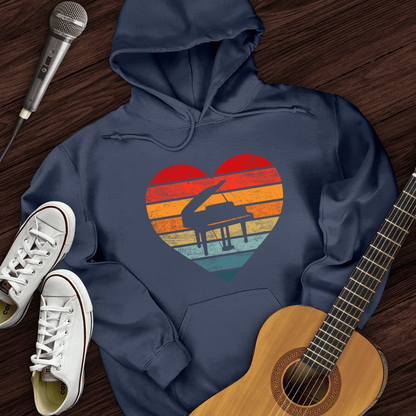 Printify Hoodie Navy / S I Love Piano Hoodie