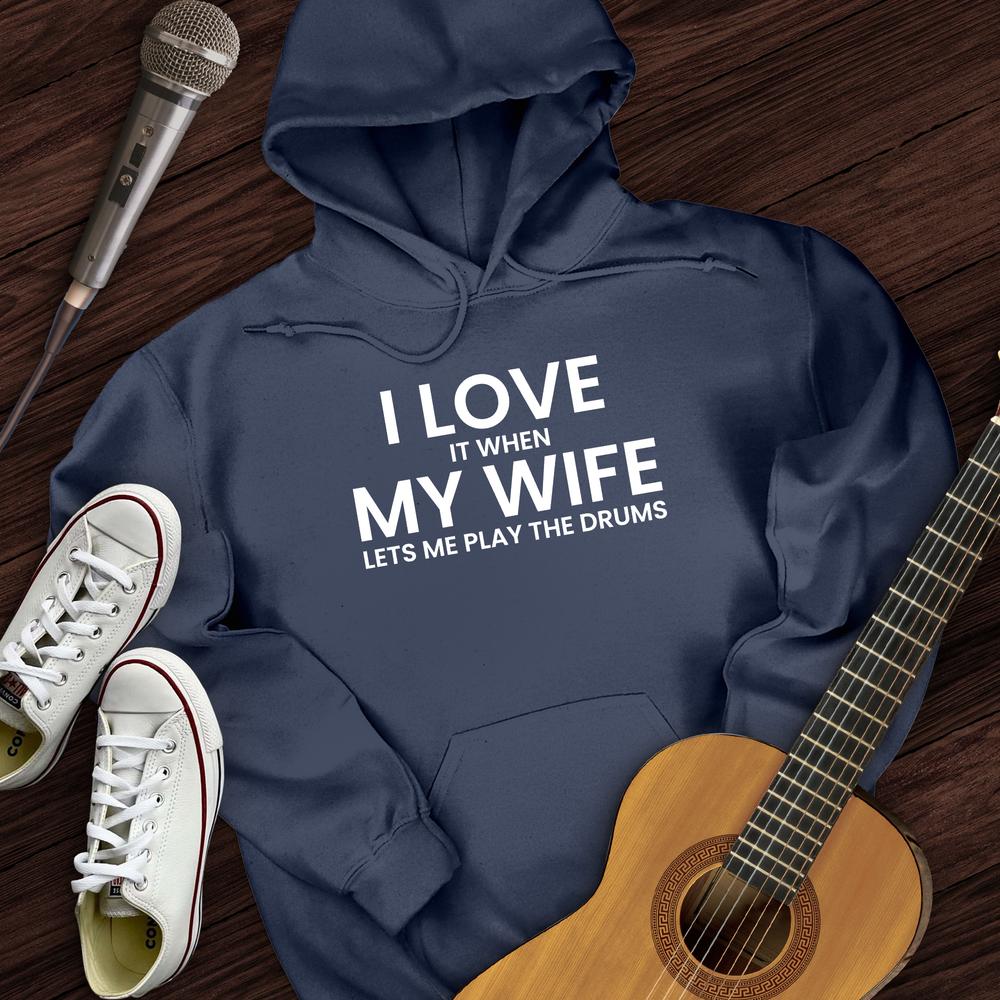 Printify Hoodie Navy / S I Love When My Wife Hoodie