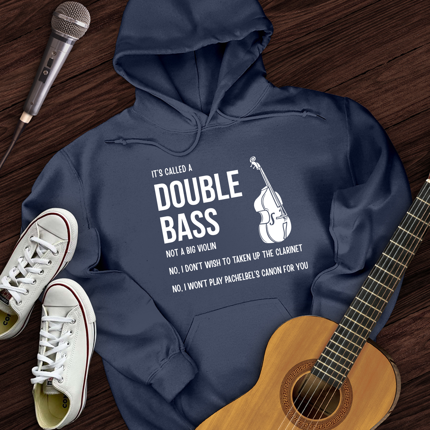 Printify Hoodie Navy / S It's A Double Bass Hoodie