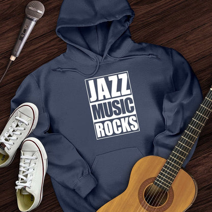 Printify Hoodie Navy / S Jazz Music Rocks Hoodie
