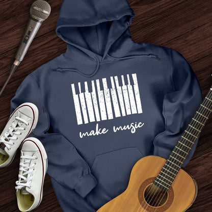 Printify Hoodie Navy / S Make Music Piano Hoodie