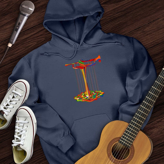 Printify Hoodie Navy / S Melting Trumpet Hoodie